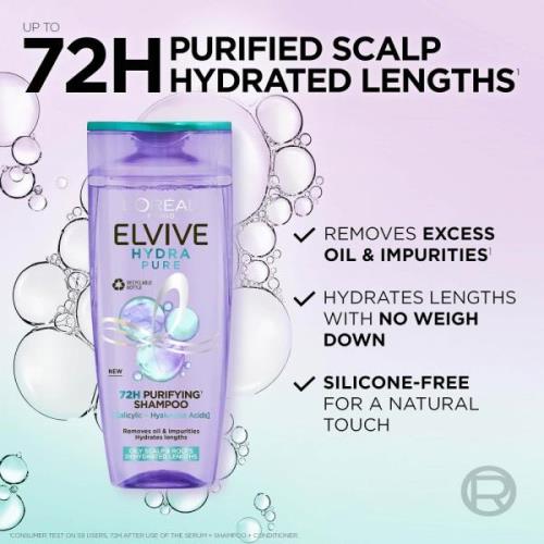 L'Oréal Paris Elvive Hydra Pure 72-Stunden Klärendes Shampoo mit Hyalu...