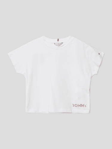 Tommy Hilfiger Teens T-Shirt mit Brand-Schriftzügen in Weiss, Größe 16...