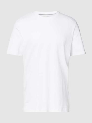 Christian Berg Men T-Shirt mit geripptem Rundhalsausschnitt in Weiss, ...