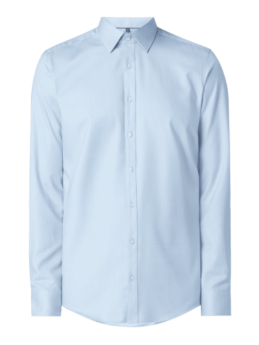 OLYMP Level Five Slim Fit Business-Hemd aus Twill in Bleu, Größe 37