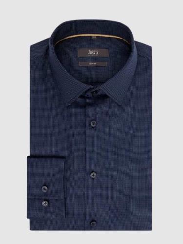 Jake*s Slim Fit Businesshemd in Premiumqualität in Marine, Größe 41/42