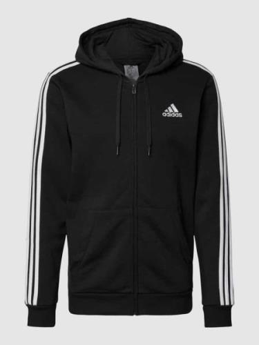 ADIDAS SPORTSWEAR Sweatjacke mit Logo-Streifen in Black, Größe M