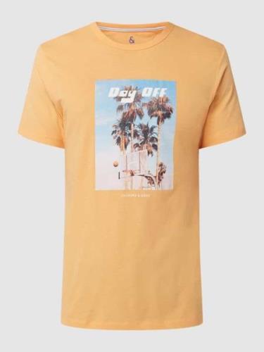 Colours & Sons T-Shirt mit Foto-Print in Orange, Größe XXL