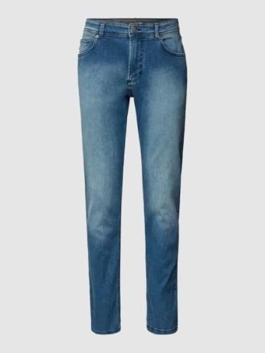 Christian Berg Men Straight Fit Jeans mit Brand-Detail in Blau, Größe ...