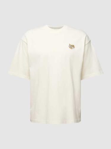 REVIEW T-Shirt mit Statement-Stitching in Ecru, Größe XXL
