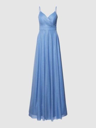 TROYDEN COLLECTION Abendkleid in schimmernder Optik in Bleu, Größe 36