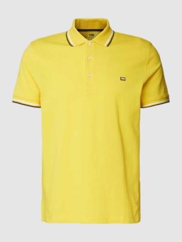 Christian Berg Men Poloshirt mit Label-Patch in Gelb, Größe M