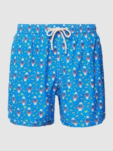 MC2 Saint Barth Badehose mit Allover-Muster Modell 'LIGHTING' in Blau,...