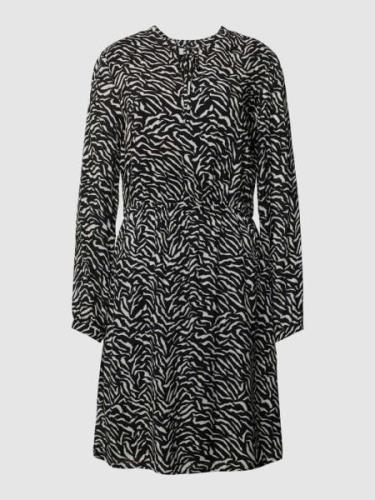 comma Casual Identity Knielanges Kleid mit Allover-Muster in Black, Gr...