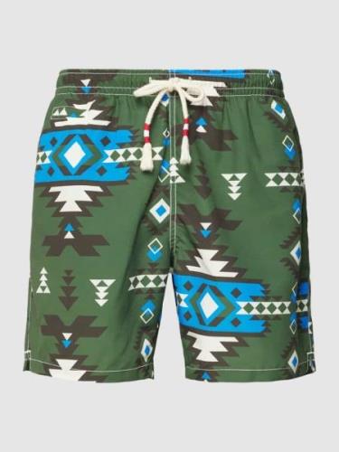 MC2 Saint Barth Badehose mit Allover-Muster Modell 'CAPRESE' in Oliv, ...