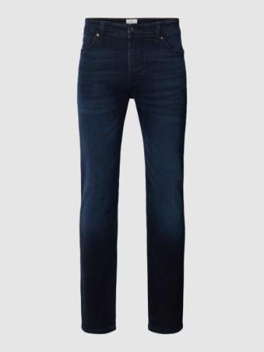 MCNEAL Slim Fit Jeans mit Knopf- und Reißverschluss in Dunkelblau, Grö...