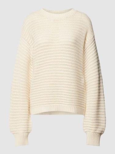 esmé studios Strickpullover mit Lochmuster Modell 'Magda' in Beige, Gr...