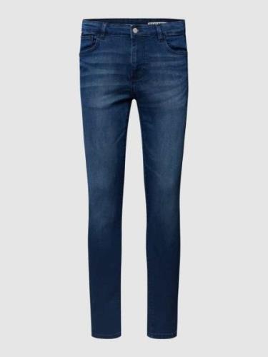 REVIEW Skinny Fit Jeans mit Knopf- und Reißverschluss in Dunkelblau, G...
