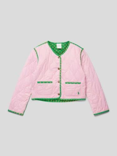 Polo Ralph Lauren Teens Steppjacke mit Kontraststreifen in Pink, Größe...