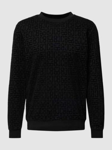 Christian Berg Men Sweatshirt mit Allover-Muster in Black, Größe XL