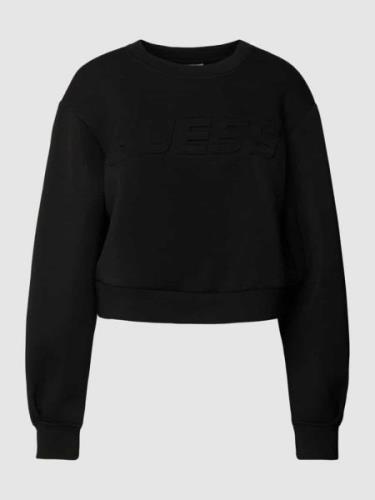 Guess Activewear Cropped Sweatshirt mit Label-Schriftzug Modell 'CINDR...