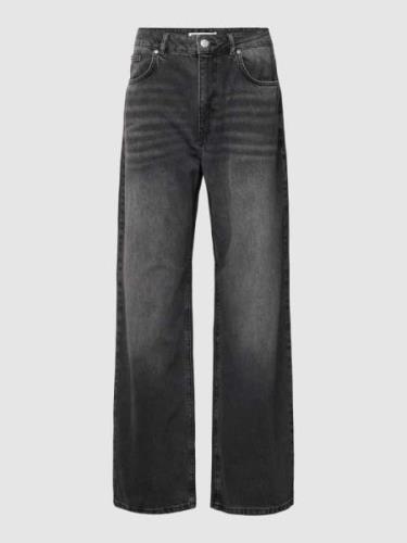 Review Straight Fit Jeans im 5-Pocket-Design in Mittelgrau, Größe 27