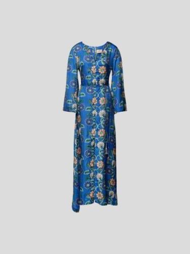 Hannah Artwear Seidenkleid mit floralem Allover-Muster in Blau, Größe ...
