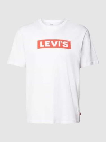 Levi's® Relaxed Fit T-Shirt mit Label-Print in Weiss, Größe M