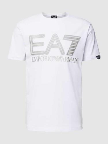 EA7 Emporio Armani T-Shirt mit Label-Print in Weiss, Größe S
