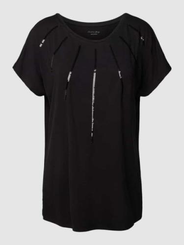 Christian Berg Woman T-Shirt mit Paillettenbesatz in Black, Größe 34