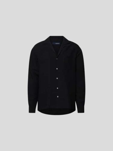 Lardini Freizeithemd mit Leinen-Anteil in Black, Größe S