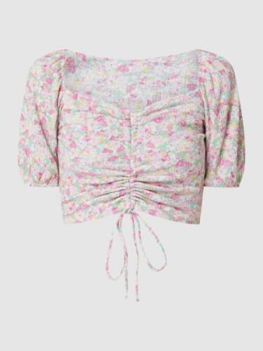 Gina Tricot Cropped Shirt mit floralem Muster Modell 'Channa' in Lind,...