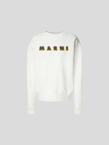 Marni Sweatshirt mit Label-Print in Weiss, Größe 46