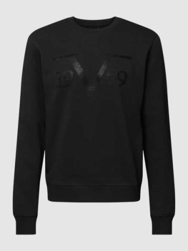 19V69 Italia Sweatshirt mit Label-Applikation in Black, Größe XXL