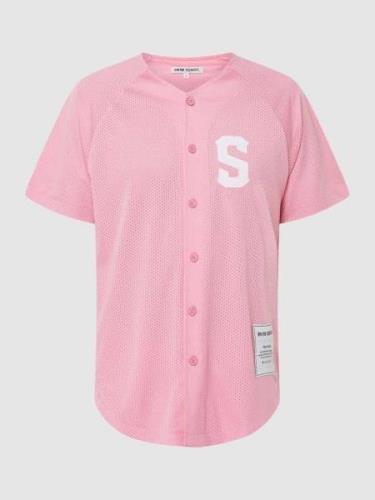 9N1M SENSE Rugby-Shirt aus Mesh in Pink, Größe M