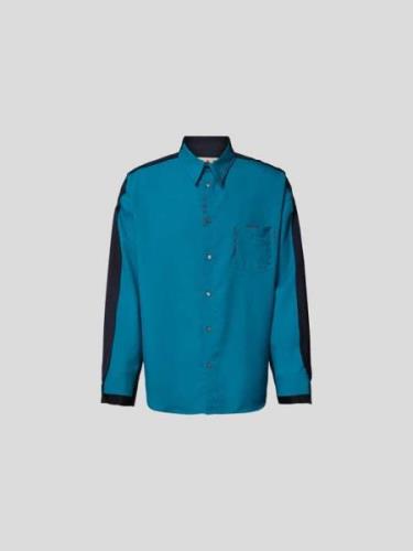 Marni Regular Fit Freizeithemd mit Kentkragen in Blau, Größe 46
