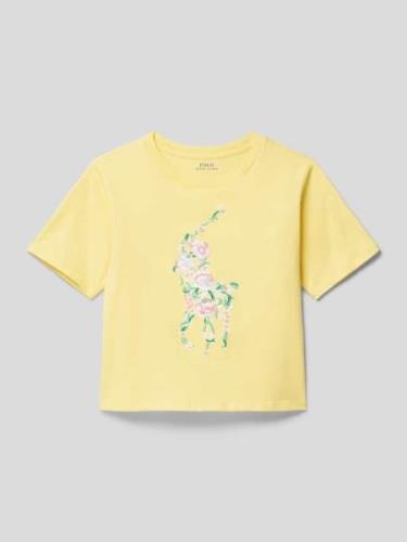 Polo Ralph Lauren Kids T-Shirt mit Label-Stitching in Hellgelb, Größe ...