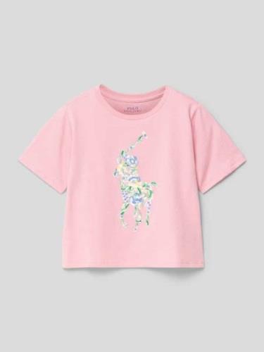 Polo Ralph Lauren Kids T-Shirt mit Label-Stitching in Rosa, Größe 92