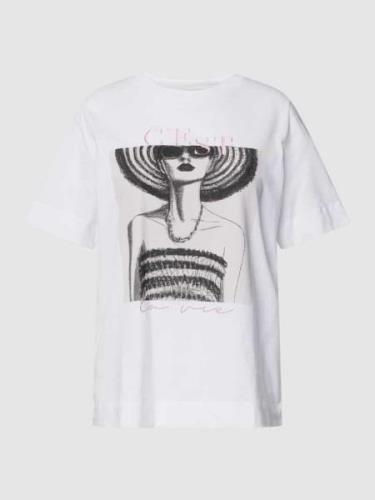 Rich & Royal T-Shirt mit Motiv- und Statement-Print in Offwhite, Größe...