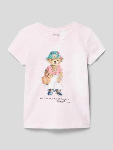 Polo Ralph Lauren Kids T-Shirt mit Label-Print in Hellrosa, Größe 92