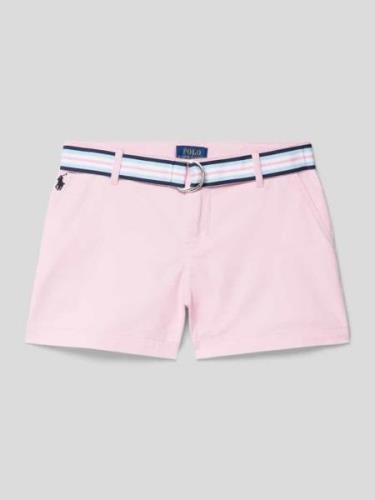 Polo Ralph Lauren Teens Regular Fit Shorts mit Gürtel in Hellrosa, Grö...