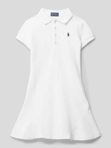 Polo Ralph Lauren Teens Kleid mit Polokragen in Weiss, Größe 152