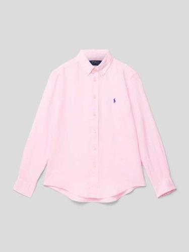 Polo Ralph Lauren Teens Hemd mit Label-Stitching in Hellrosa, Größe 14...