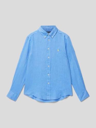 Polo Ralph Lauren Teens Hemd mit Label-Stitching in Bleu, Größe 140