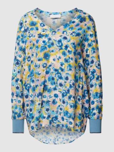 Rich & Royal Blusenshirt mit floralem Muster in Blau, Größe XS