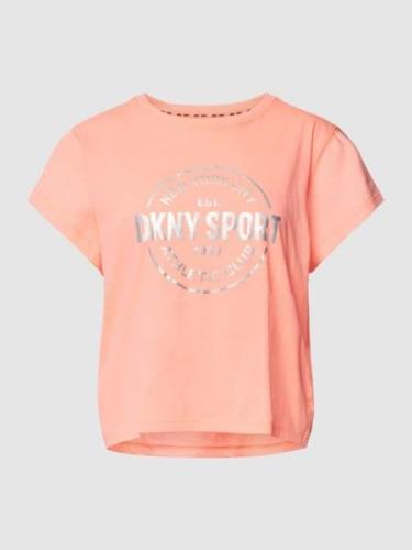 DKNY PERFORMANCE T-Shirt mit Rundhalsausschnitt in Rosa, Größe XS