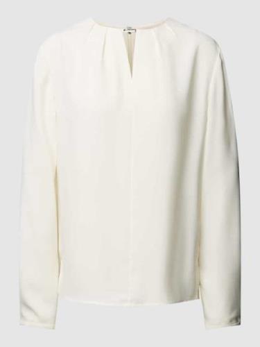 Calvin Klein Womenswear Bluse mit V-Ausschnitt Modell 'METAL BAR' in O...