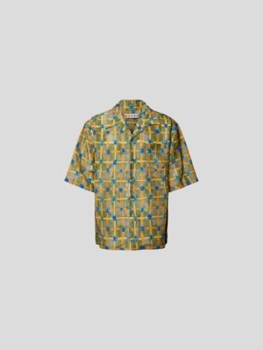 Marni Freizeithemd mit Allover-Muster in Gruen, Größe 46