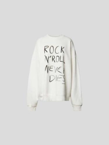 Anine Bing Oversized Sweatshirt mit Motiv-Print in Weiss, Größe XS