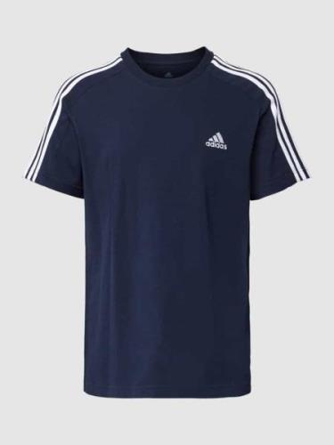 ADIDAS SPORTSWEAR T-Shirt mit Kontraststreifen in Marine, Größe L