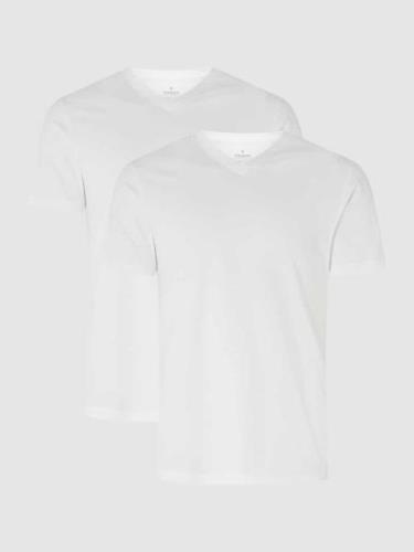 RAGMAN Regular Fit T-Shirt aus Pima-Baumwolle im 2er-Pack in Weiss, Gr...