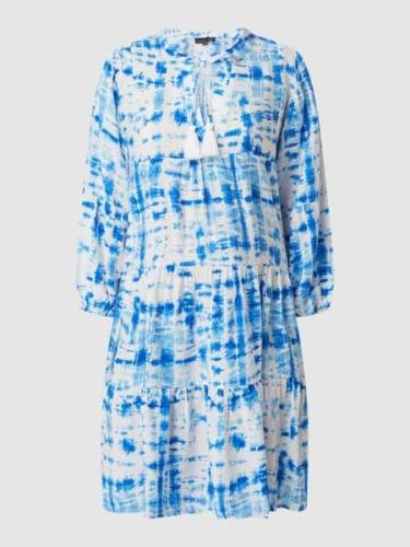 SMASHED LEMON Kleid im Batik-Look in Blau, Größe M