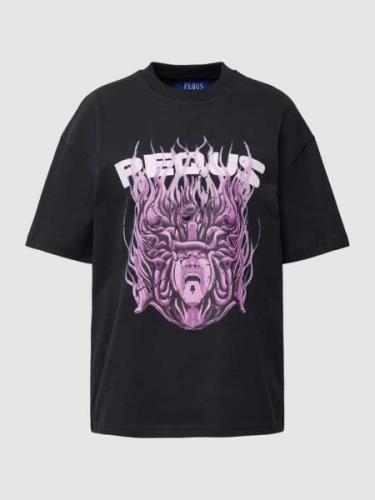 PEQUS T-Shirt mit Motiv-Print in Black, Größe XS
