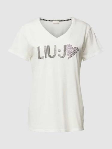 LIU JO SPORT T-Shirt mit Label-Print in Weiss, Größe XS