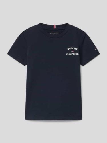 Tommy Hilfiger Kids T-Shirt mit Label-Print in Marine, Größe 92